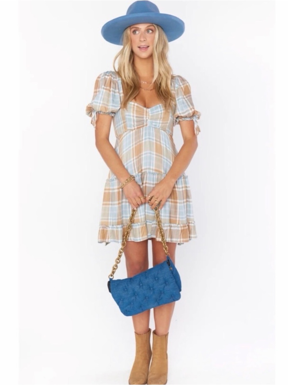 Show Me Your Mumu Maryellen
Tiered Mini Dress in Georgetown Plaid